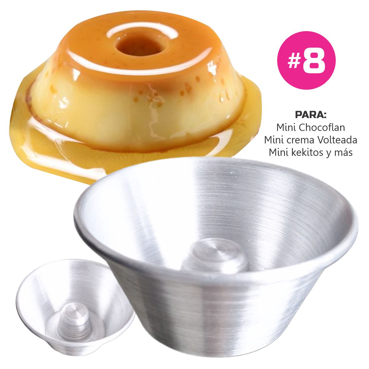 GENERICO - Molde de CUPCAKE de Aluminio con cono para Reposteria - 1 docena