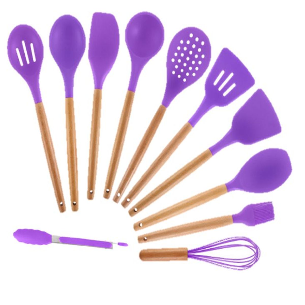 GENERICO - Set de utensilios de cocina color lila