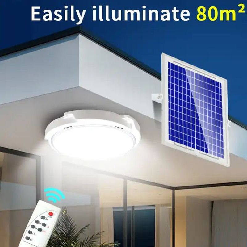 GENERICO - FOCO LED SOLAR CIRCULAR PARA INTERIOR Y EXTERIOR