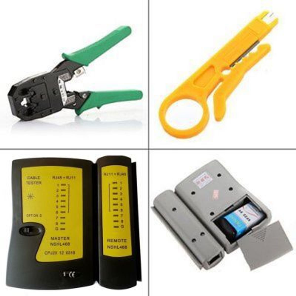 OEM - Combo Crimpeador Ponchador + Testeador + Conectores Cable Red RJ45