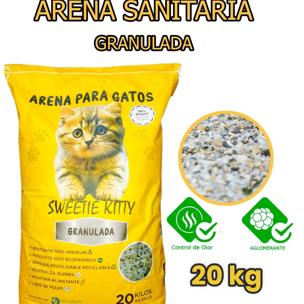 GENERICO - ARENA PARA GATOS ECOFRIENDLY BOLSA X 20 KG GRANULADA