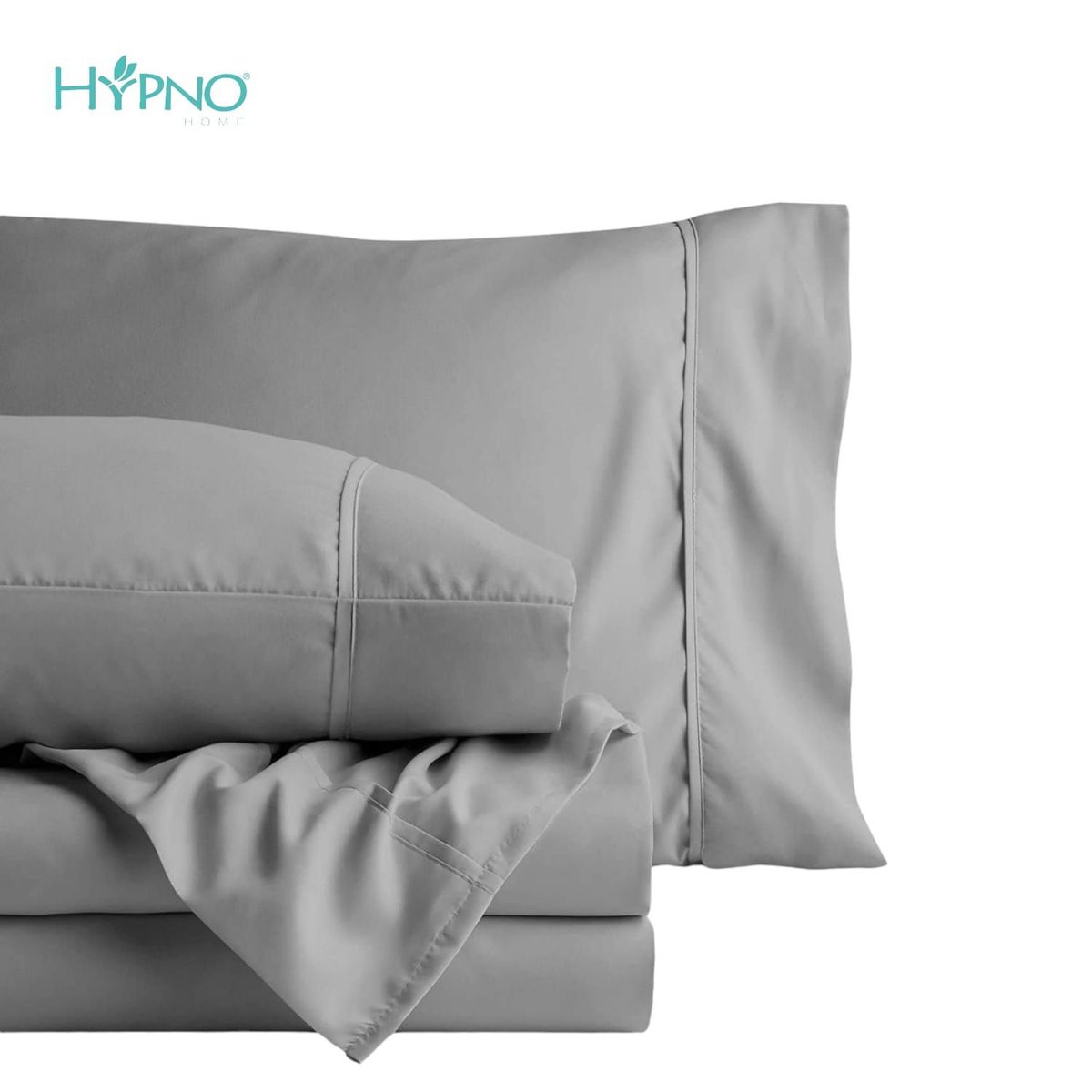 HYPNO HOME - Set De Sábanas 100% De Bambú 2 Plz - Gris