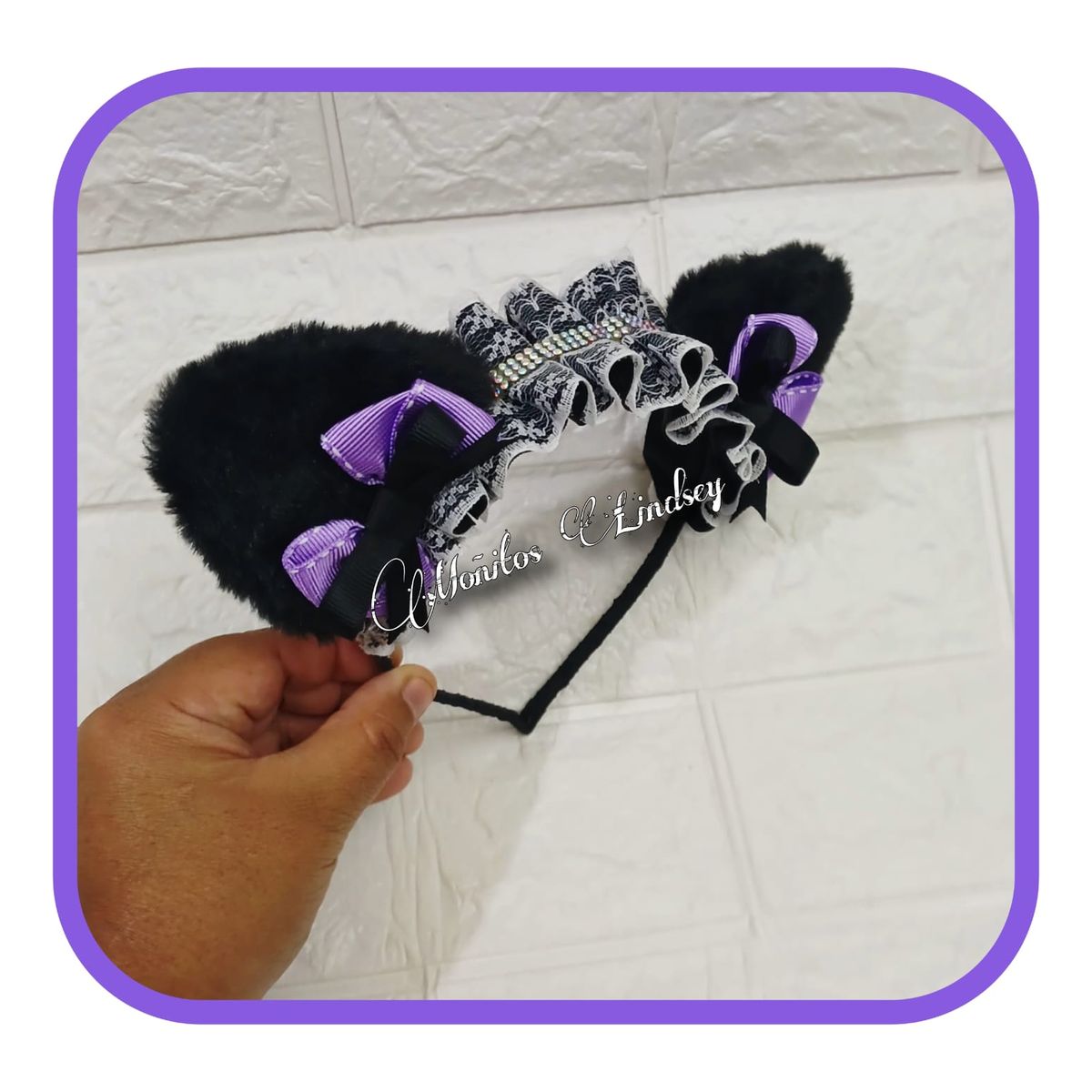 GENERICO - Vincha Negra KURO - Moñitos Lindsey