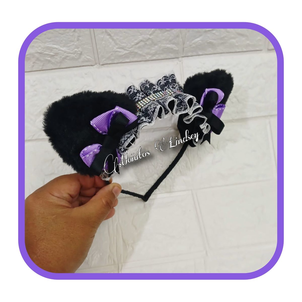 GENERICO - Vincha Negra KURO - Moñitos Lindsey