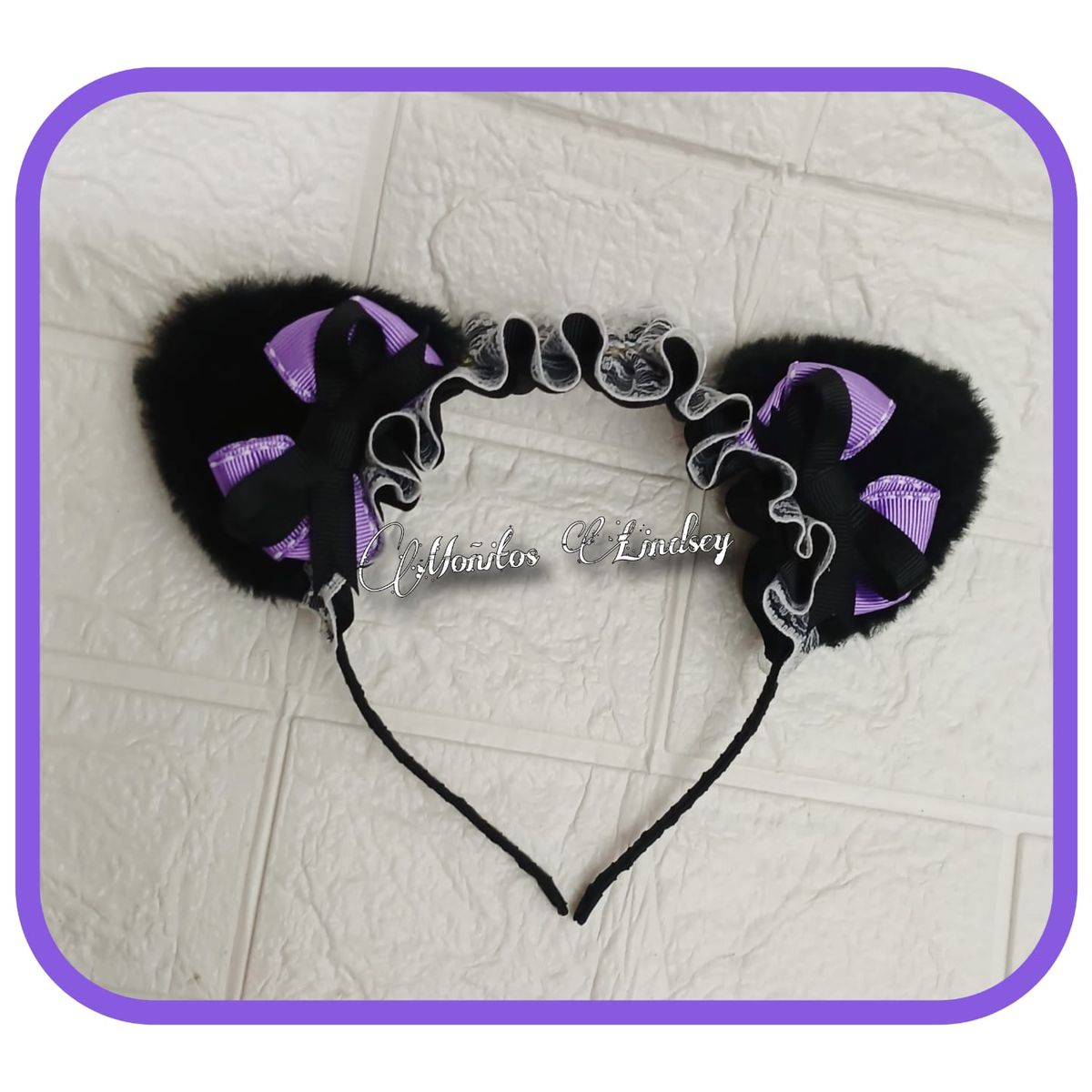 GENERICO - Vincha Negra KURO - Moñitos Lindsey