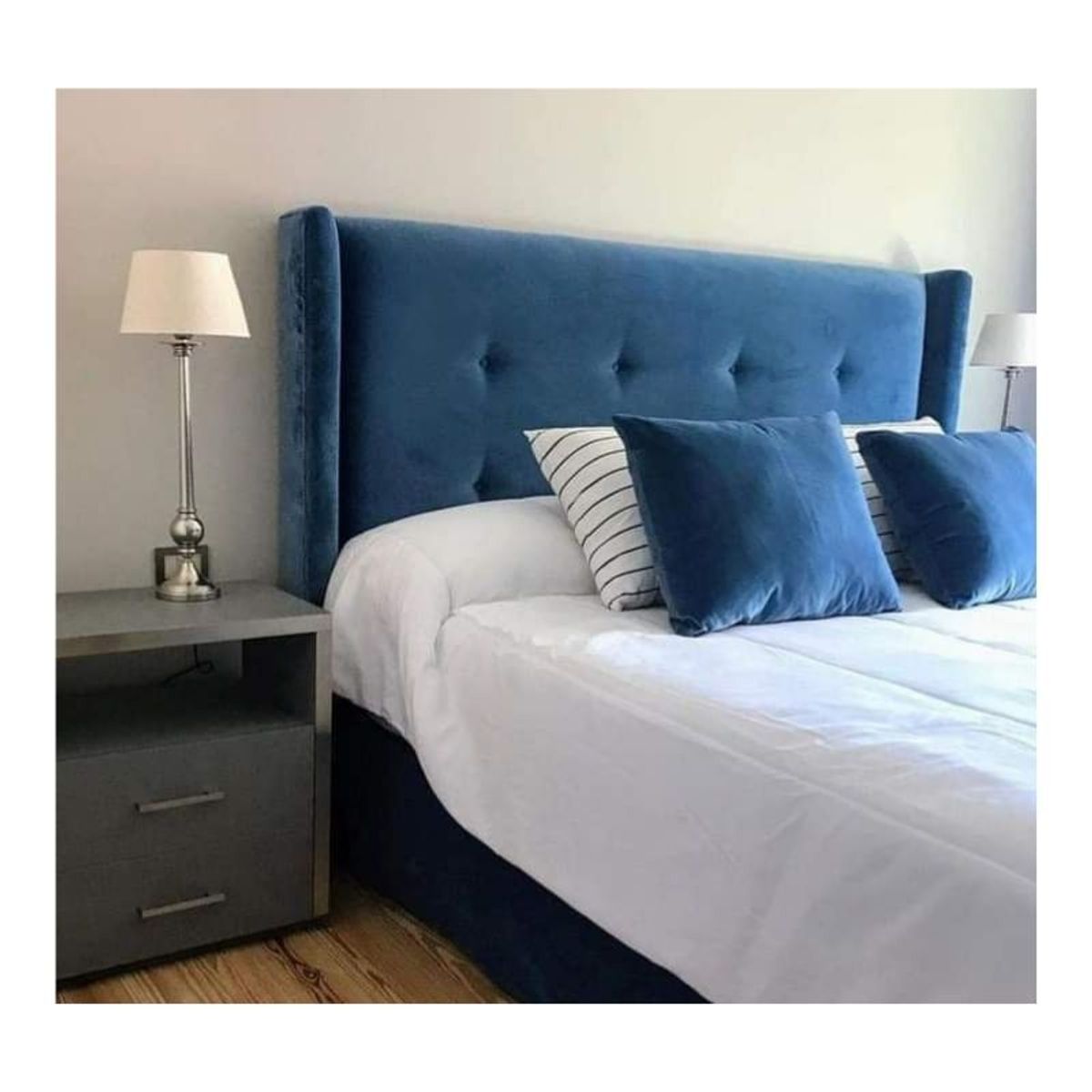 GENERICO - Cabecera Box Weymi Velvet Queen - Azul