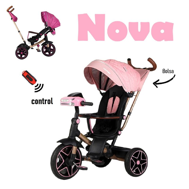 VOYAGE - Triciclo 6 en 1 Nova Asiento Giratorio con Control Remoto-Ro