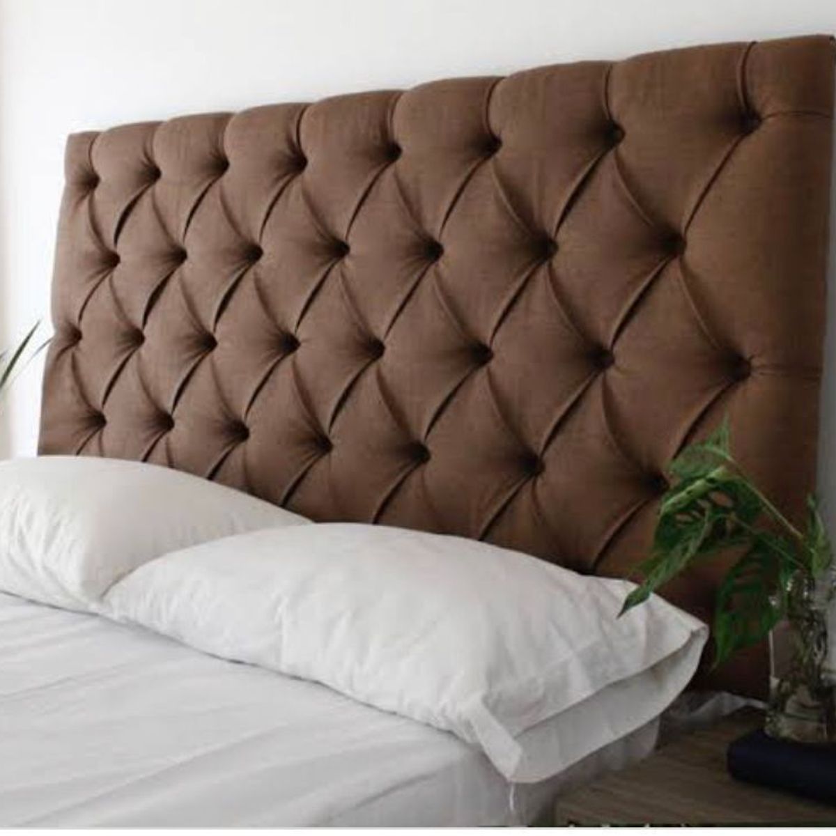 GENERICO - Cabecera Box Weymi Queen Capitoné - Marrón