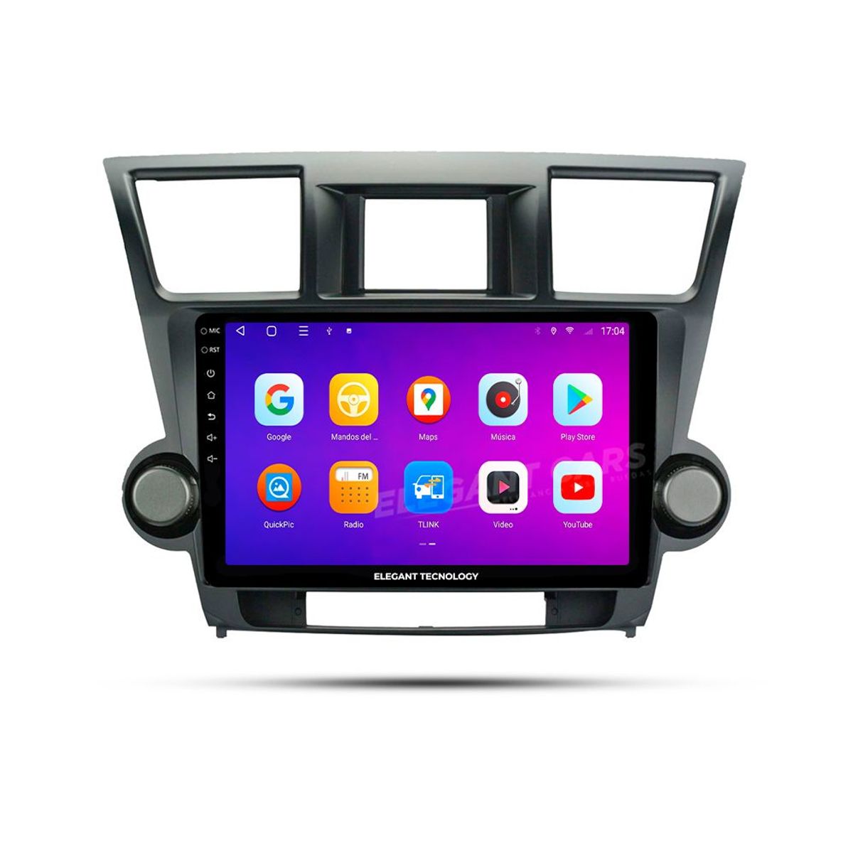 GENERICO - Autoradio Android Elegant Toyota Highlander 2009-2013 4-64Gb 4+64GB 8 Nucleos +Chip
