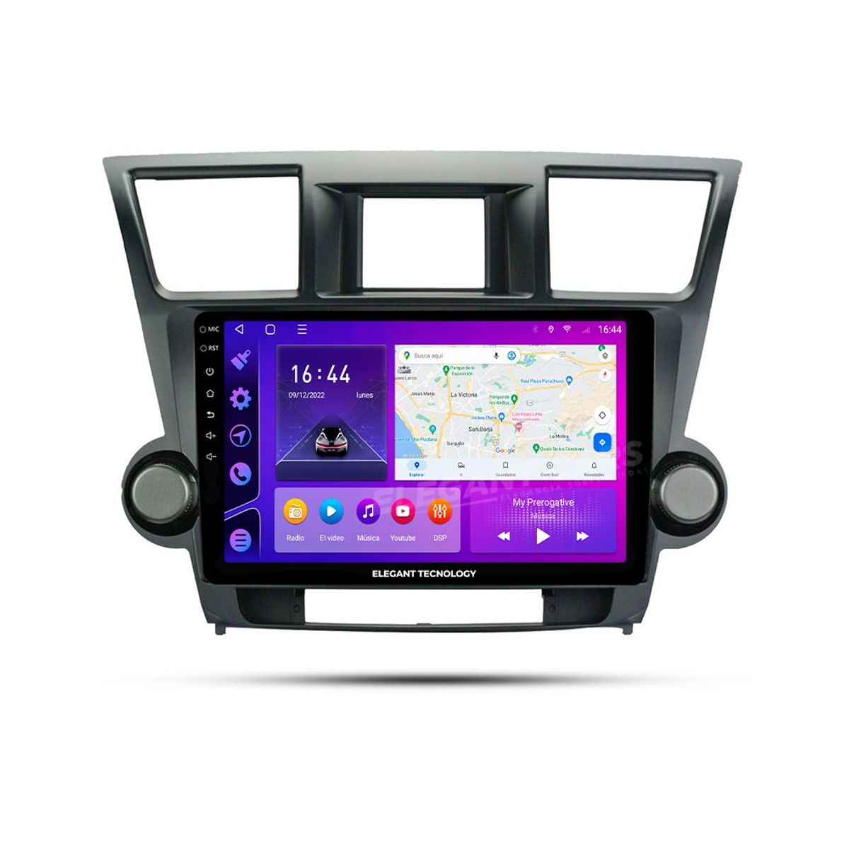 GENERICO - Autoradio Android Elegant Toyota Highlander 2009-2013 4-64Gb 4+64GB 8 Nucleos +Chip