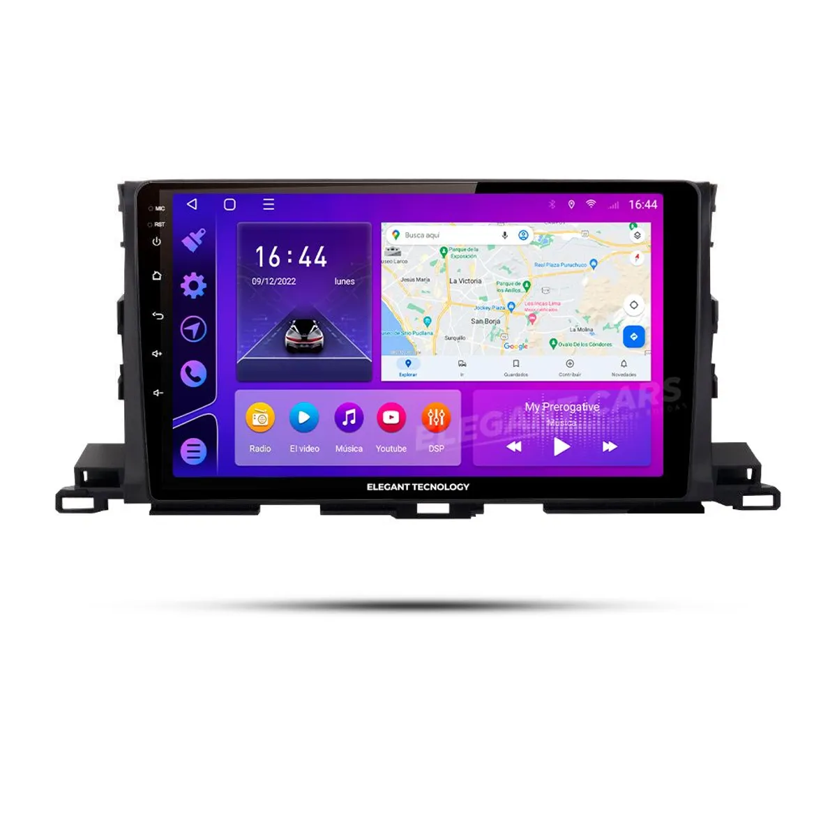 GENERICO - Autoradio Android Elegant Toyota Highlander 2014-2019 4-64Gb 4+64GB 8 Nucleos +Chip