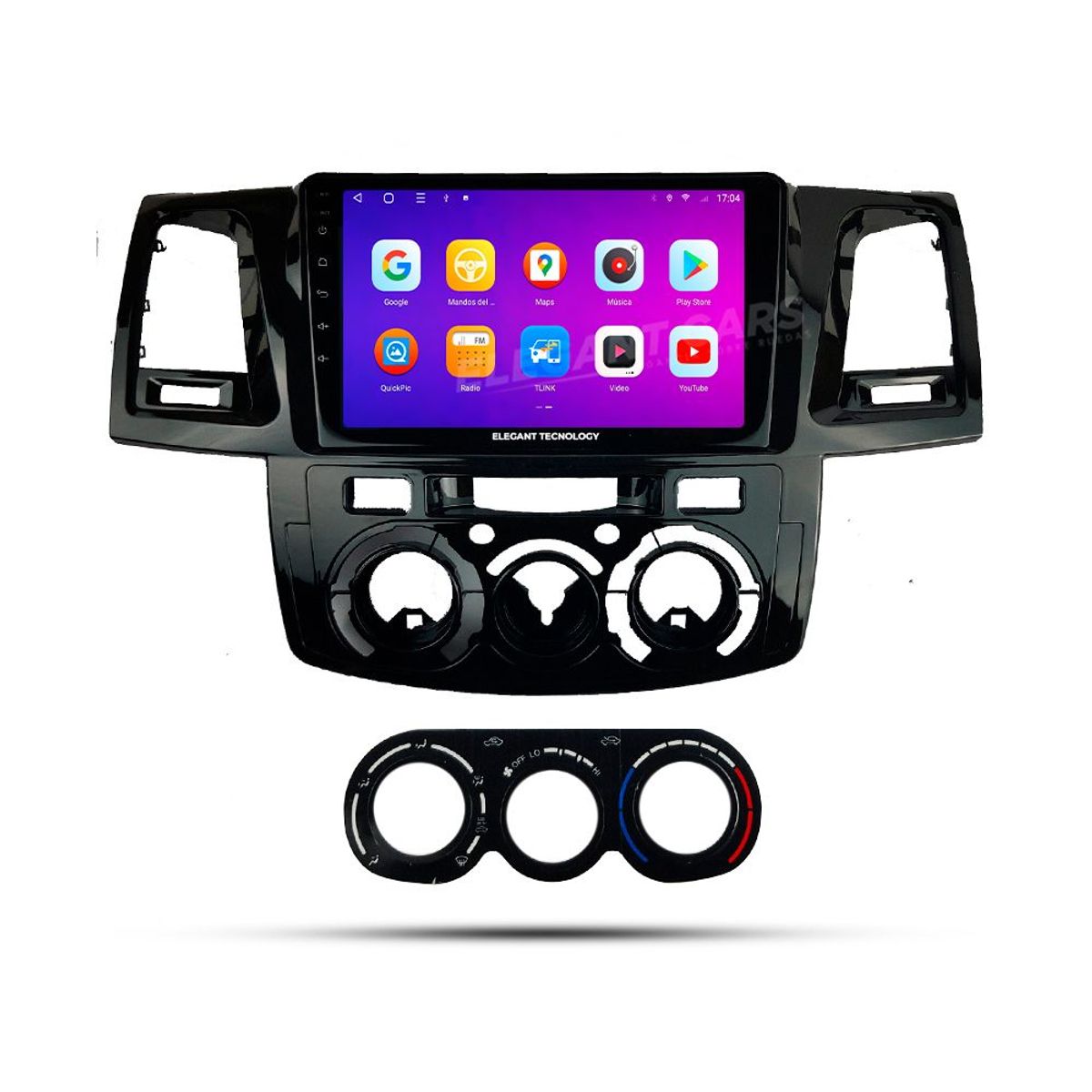 GENERICO - Autoradio Android Elegant Toyota Hilux Vigo AC Manual 2005-2014 4-64Gb 4+64GB 8 Nucleos +Chip