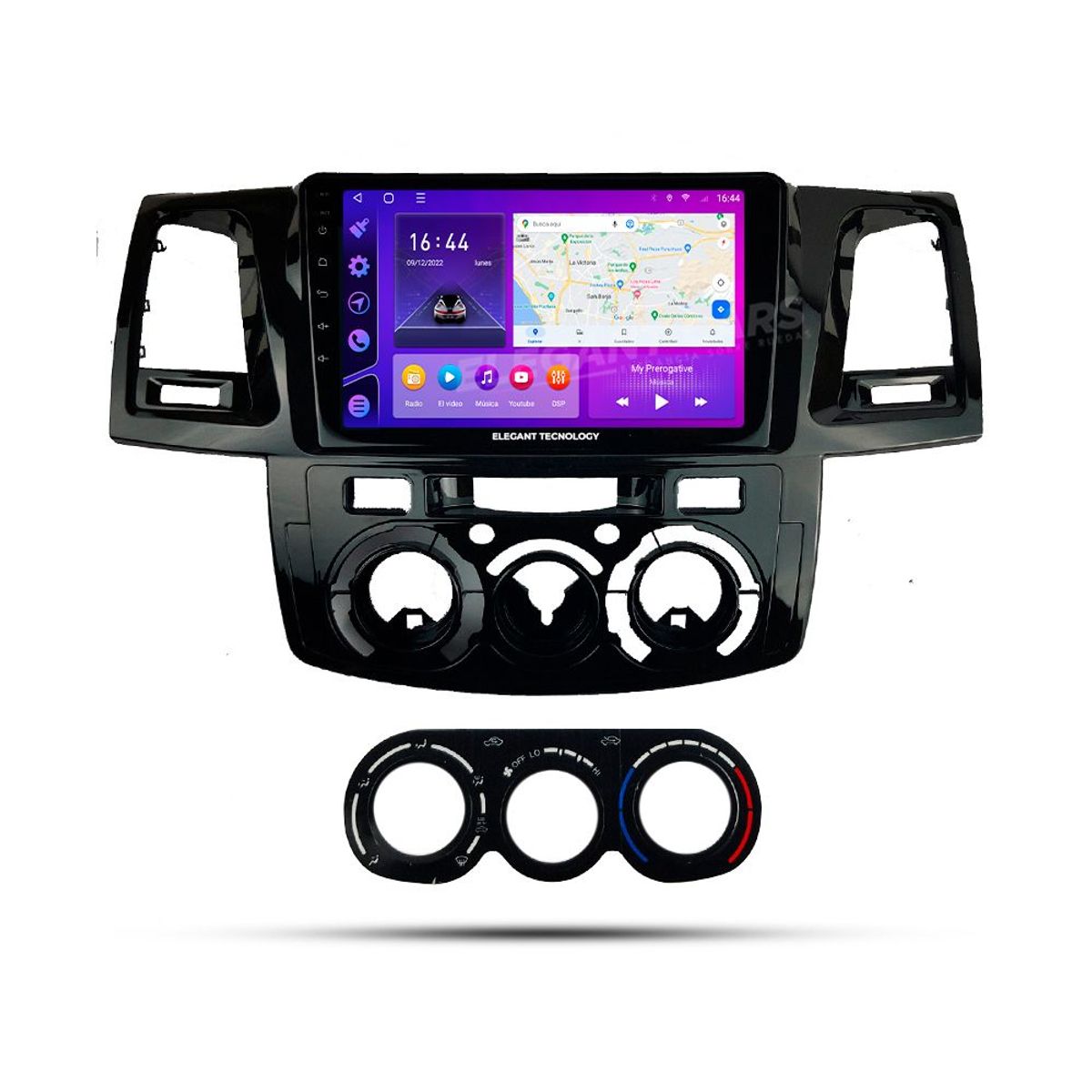 GENERICO - Autoradio Android Elegant Toyota Hilux Vigo AC Manual 2005-2014 4-64Gb 4+64GB 8 Nucleos +Chip