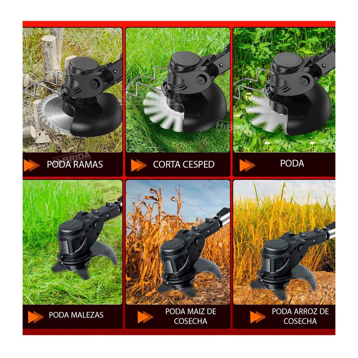 GENERICO - MOTOGUADAÑA DESMALEZADORA CÉSPED INALÁMBRICO PODADORA