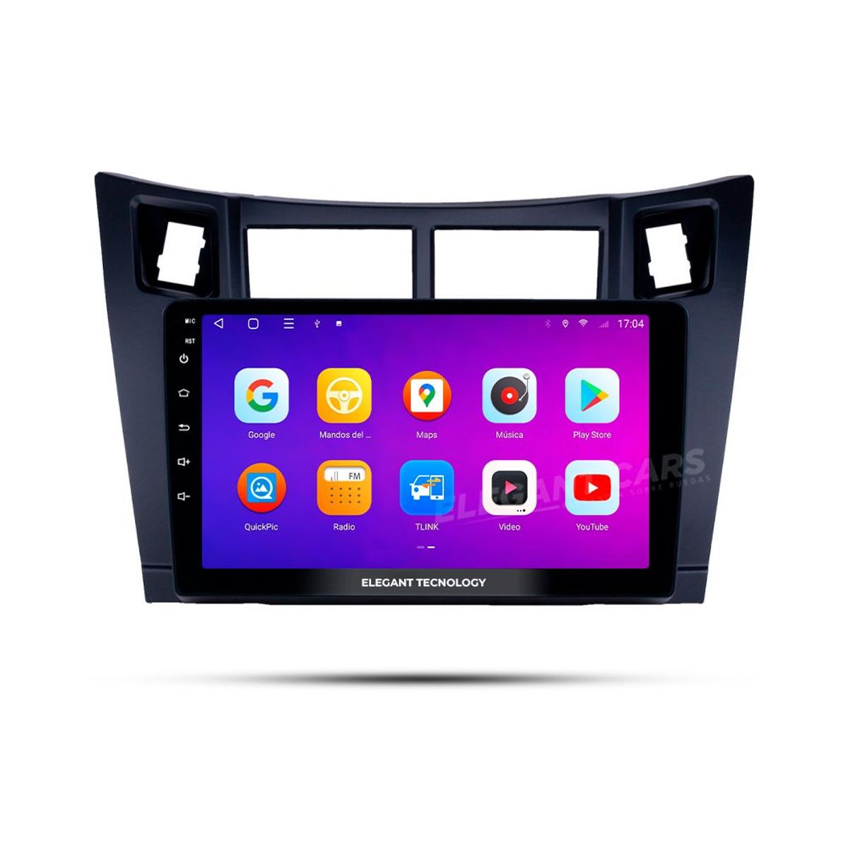 GENERICO - Autoradio Android Elegant Toyota Yaris Vitz Platz Negro 2005-2011 4-64Gb 4+64GB 8 Nucleos +Chip