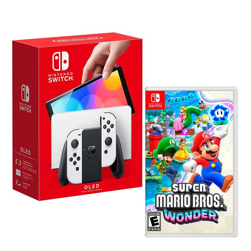 NINTENDO - Consola Nintendo Switch Modelo Oled Blanco + Super Mario Wonder