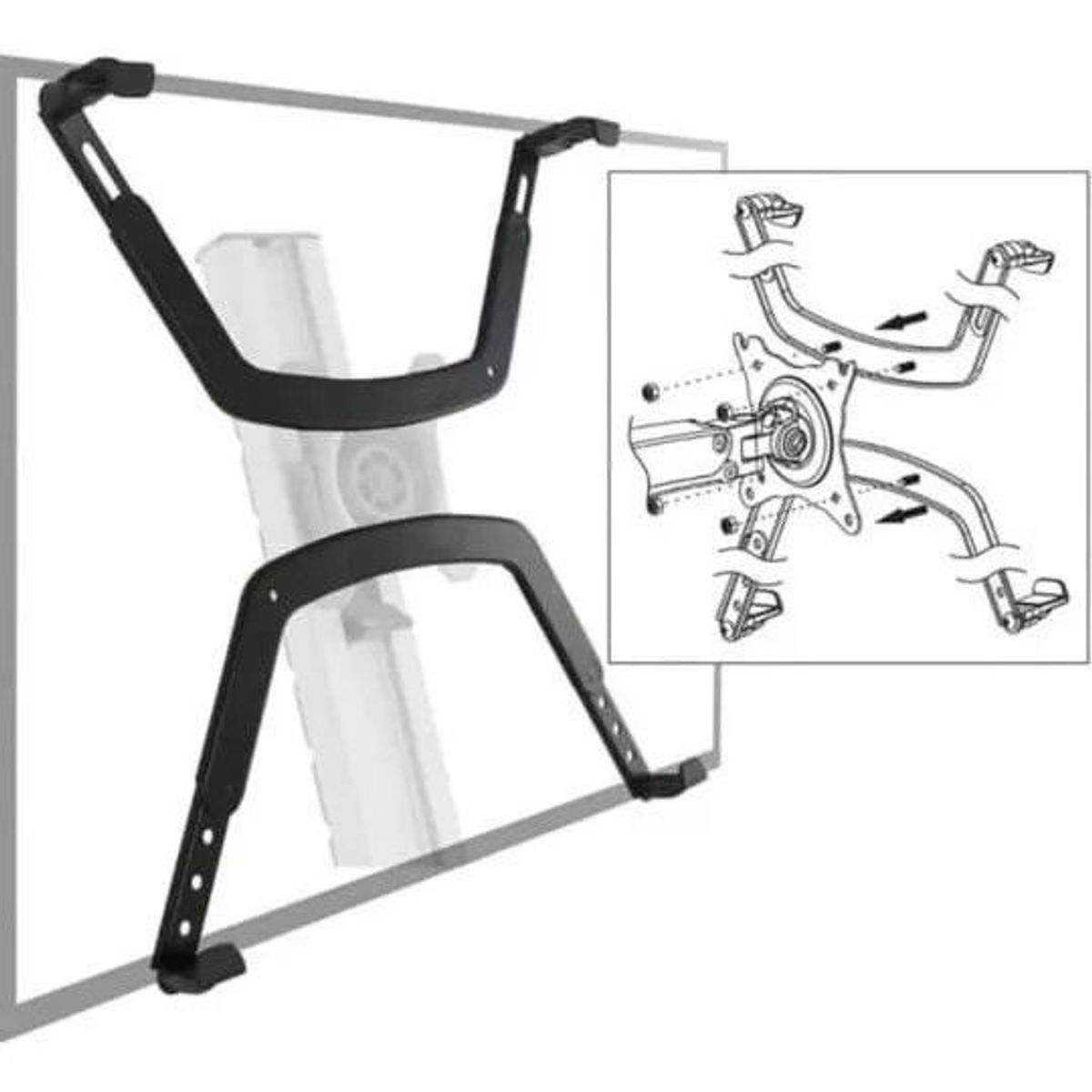 GENERICO - ADAPTADORES PARA MONITOR SIN ORIFICIOS SIN VESA  NEGRO