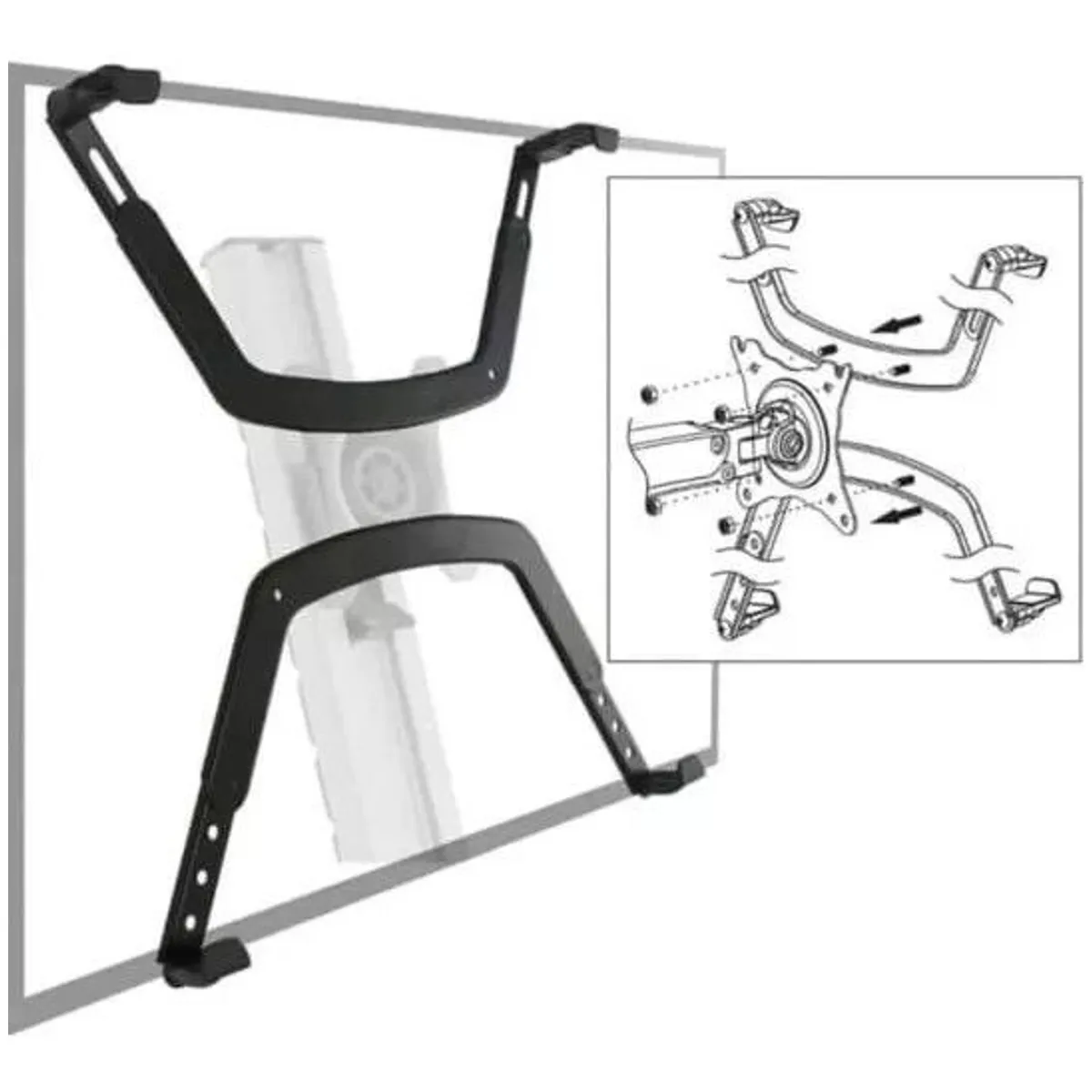 GENERICO - ADAPTADORES PARA MONITOR SIN ORIFICIOS SIN VESA  NEGRO