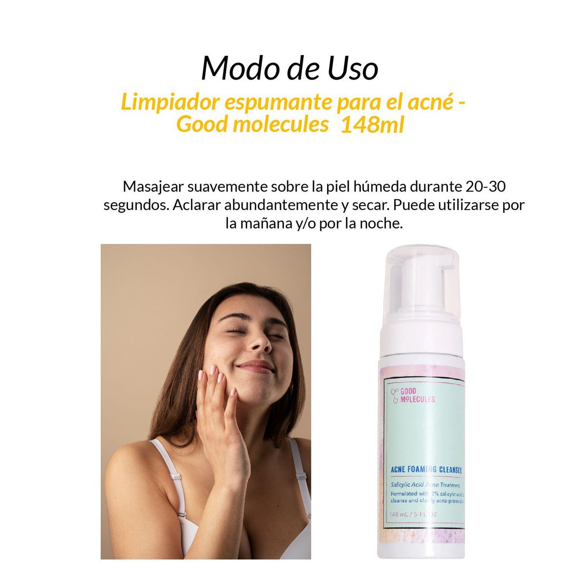 GOOD MOLECULES - Limpiador espumante para el acné - Good Molecules 148ml