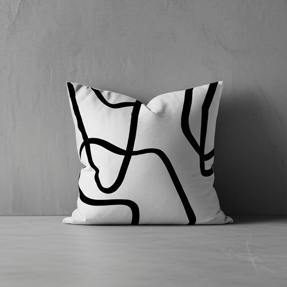 GENERICO - Cojin Minimalista  Home Lazos Negros Sublimado 40 X 40 Cm