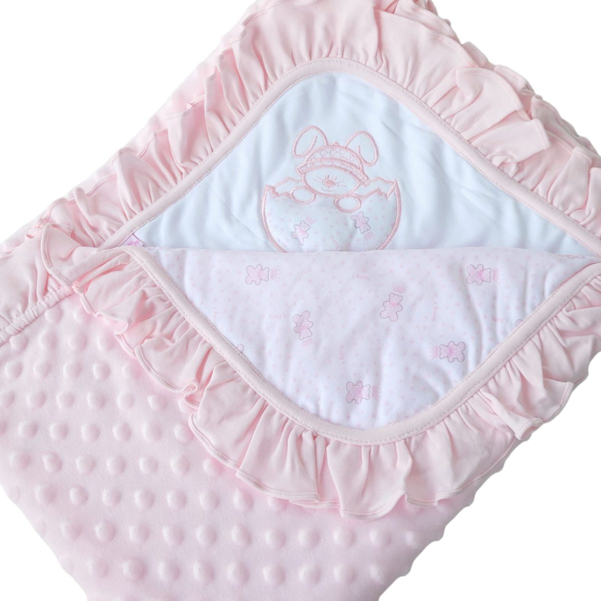 GENERICO - Manta Pima Bebé Plush Burbuja - Rosado