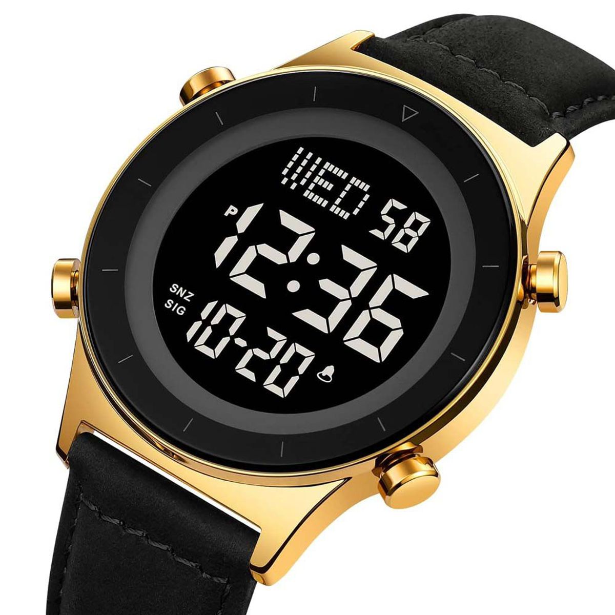 SKMEI - Reloj SKMEI Dress 2079 Digital Dual Retroiluminado Piel - Oro