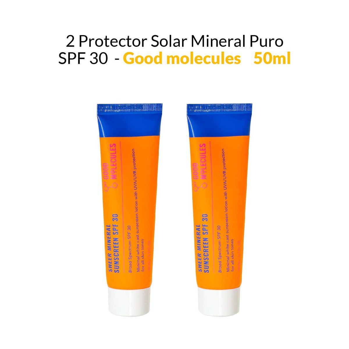 GOOD MOLECULES - 2 Protector Solar Mineral Puro SPF 30 - Good Molecules 50ml
