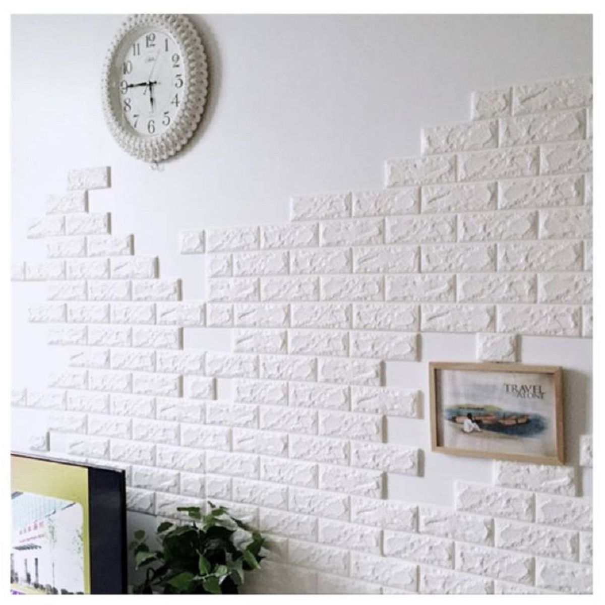 GENERICO - Pack x 6 Pcs Papel Tapiz Autoadhesivo Decoración 3D Ladrillo