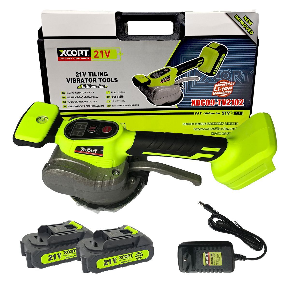 XCORT - Ventosa Vibratoria para Cerámica 21V 65K 2Ah XCORT Xdc09-Tv2102