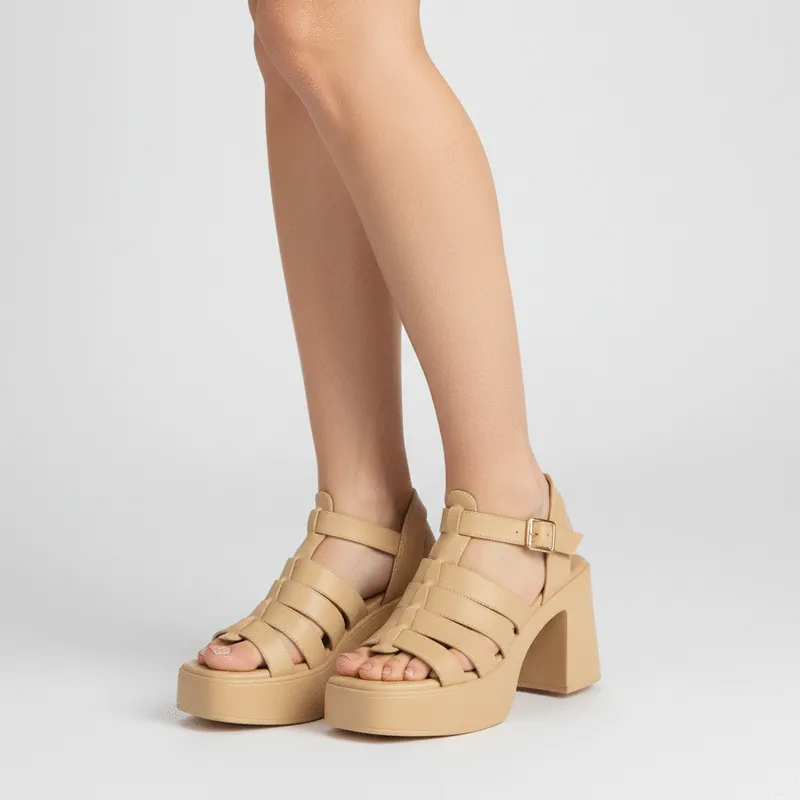 IMPULS - Sandalias con Taco Mujer Impuls Ariana04 Nude