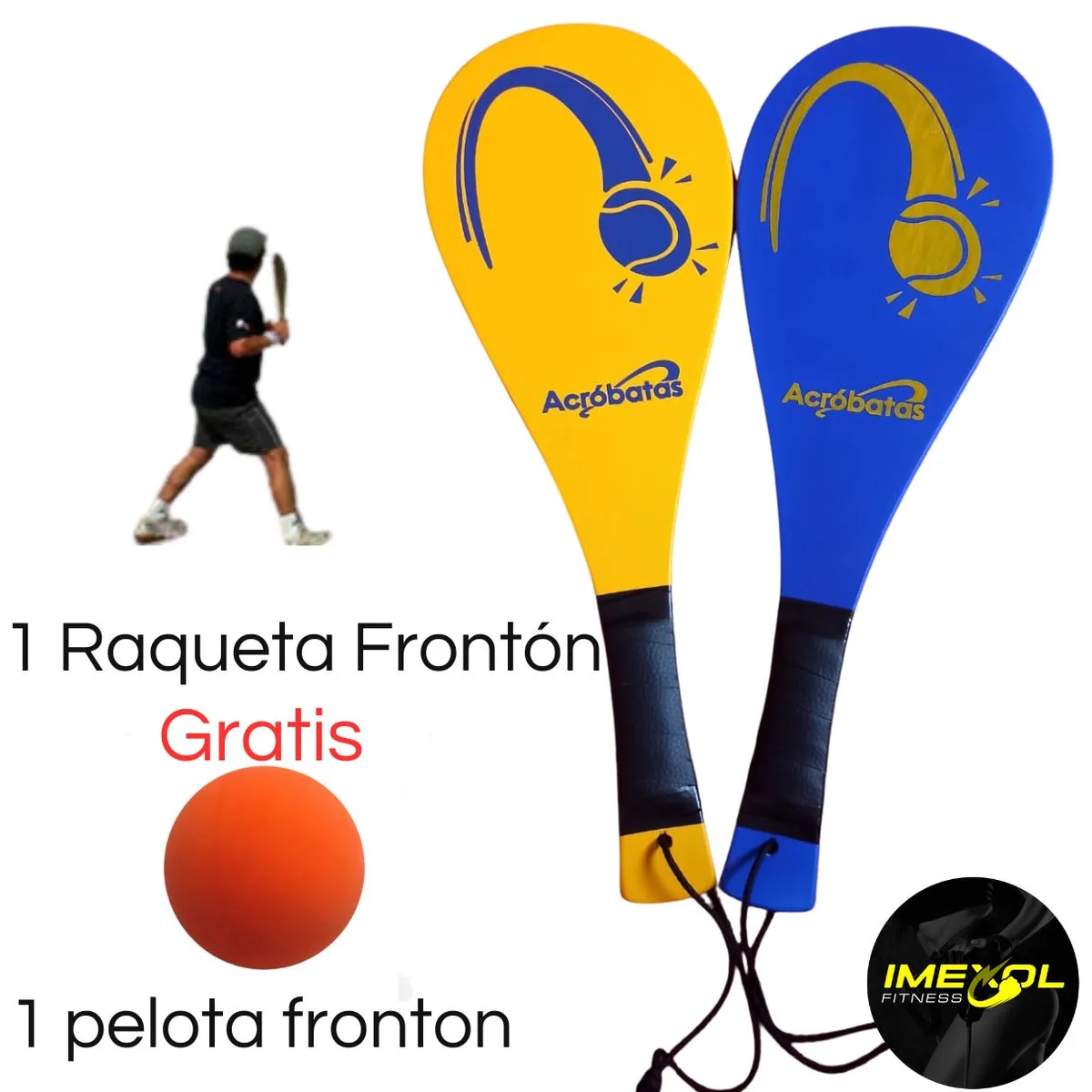GENERICO - Raqueta frontón liviana + 1 pelota gratis