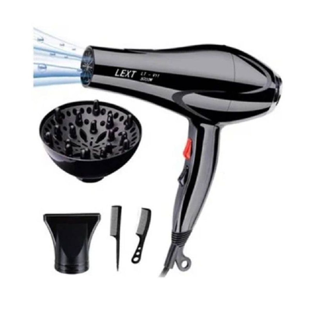 GENERICO - Secadora de cabello 5000 watts aire frío caliente con accesorios