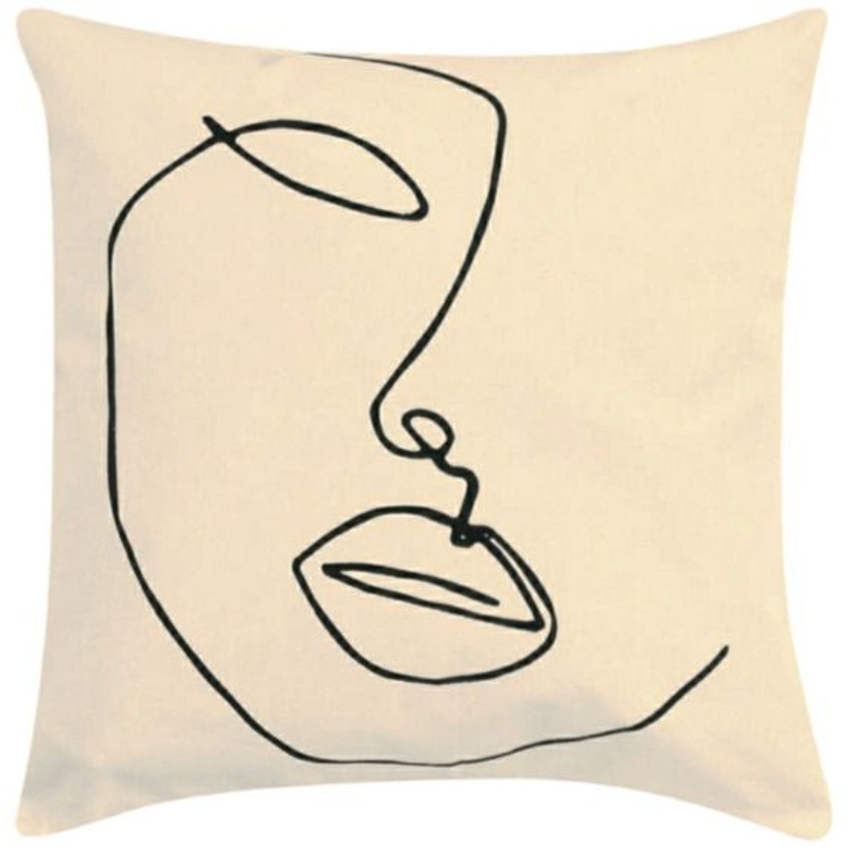 GENERICO - Funda Nordico Rostro Minimalista Crema 40x40 Cm
