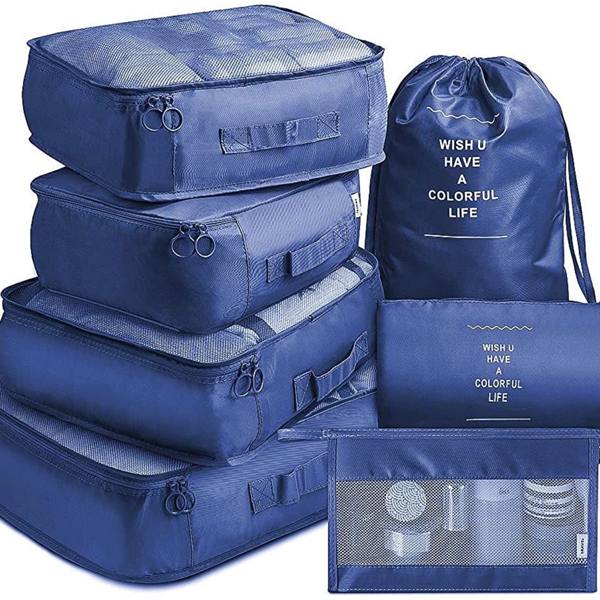 GENERICO - Set de Organizadores de Equipaje de Viaje para Ropa - Azul