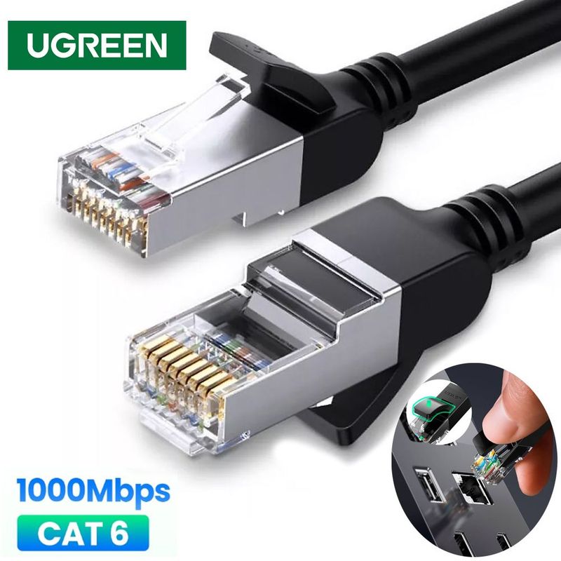 UGREEN - Cable de Red Cat 6 Ugreen Rj45 1Gbps 3 Metros Patch Cord 100% cobre