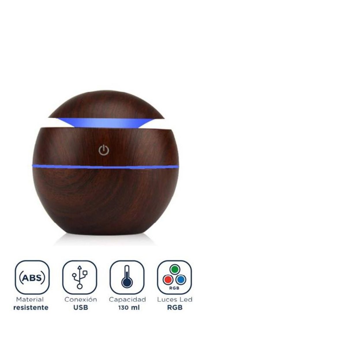 GENERICO - Humidificador Led Difusor Aromaterapia  Purificador de Aire Redondo