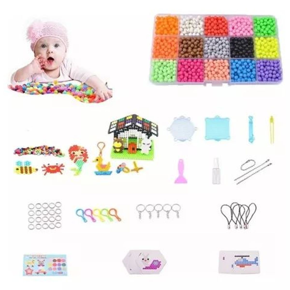 42AROZINA - Paquete Básico 2400 Pz Regalos Hama Beads Artkal Perler Kit