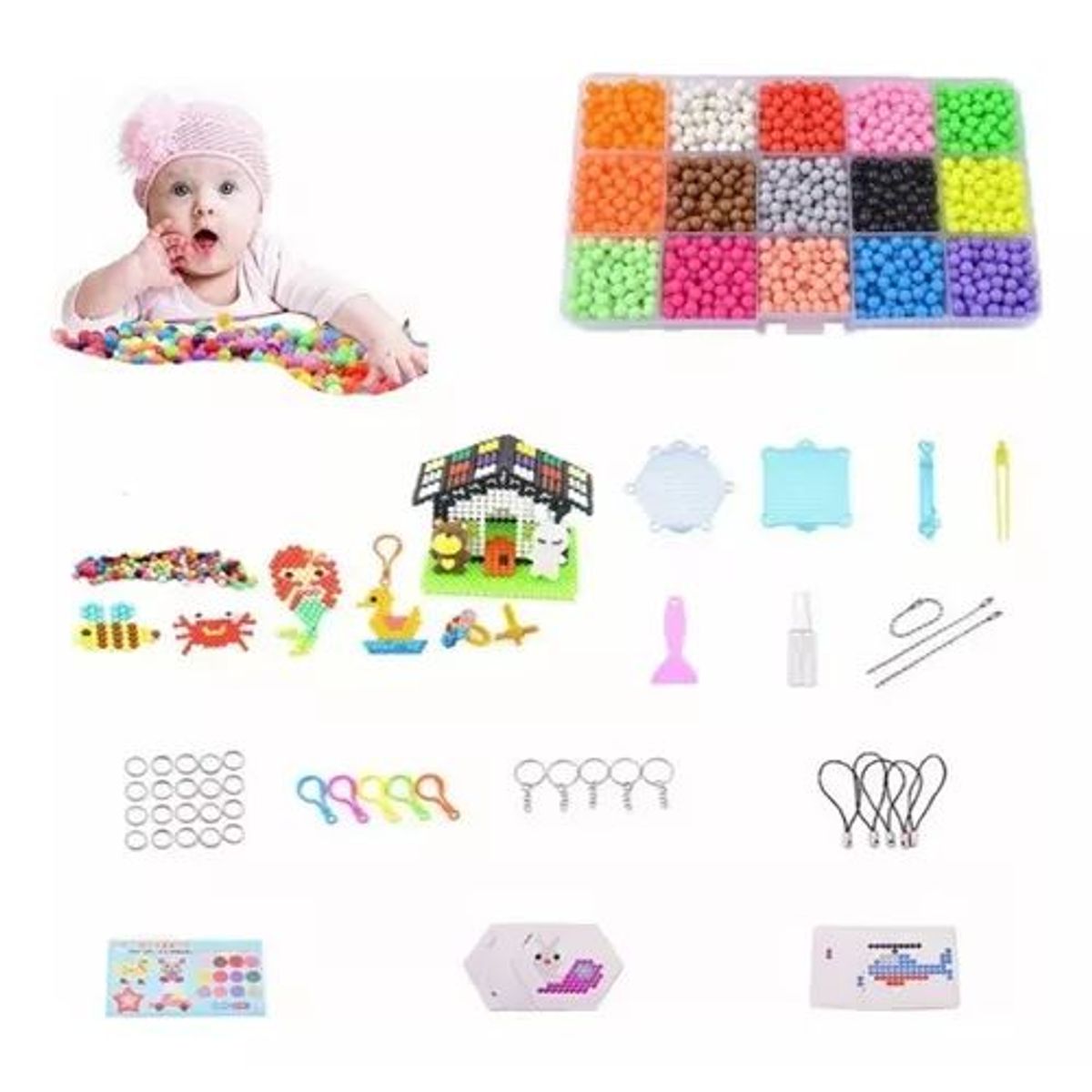 42AROZINA - Paquete Básico 2400 Pz Regalos Hama Beads Artkal Perler Kit