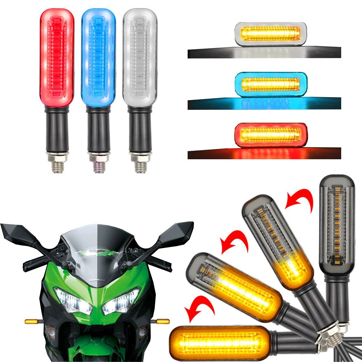 42AROZINA - 2 Piezas Pluz De Freno De Señal De Giro De Motocicleta Led