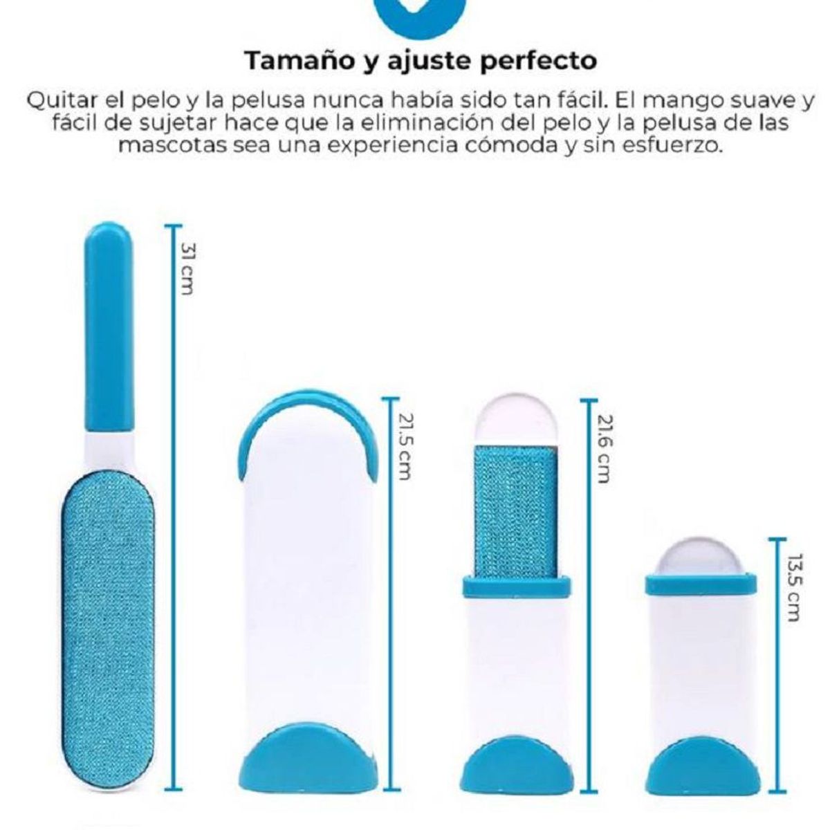 GENERICO - Removedor Quita pelusas de mascotas perros y gatos Celeste