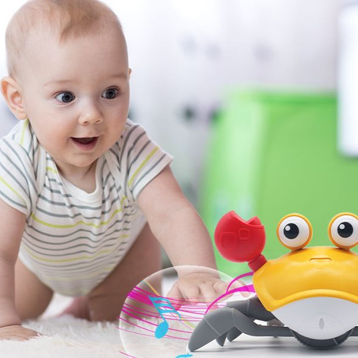 GENERICO - CANGREJO BAILARIN RECARGABLE CON SENSOR DE MOVIMIENTO.