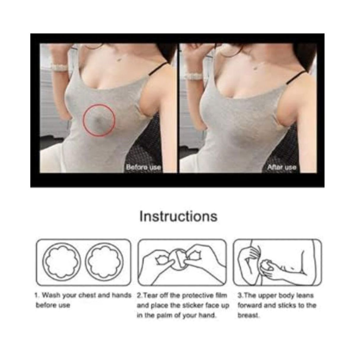 GENERICO - Cubre Pezones Pezon Parches Adhesivos Pezoneras 10 und