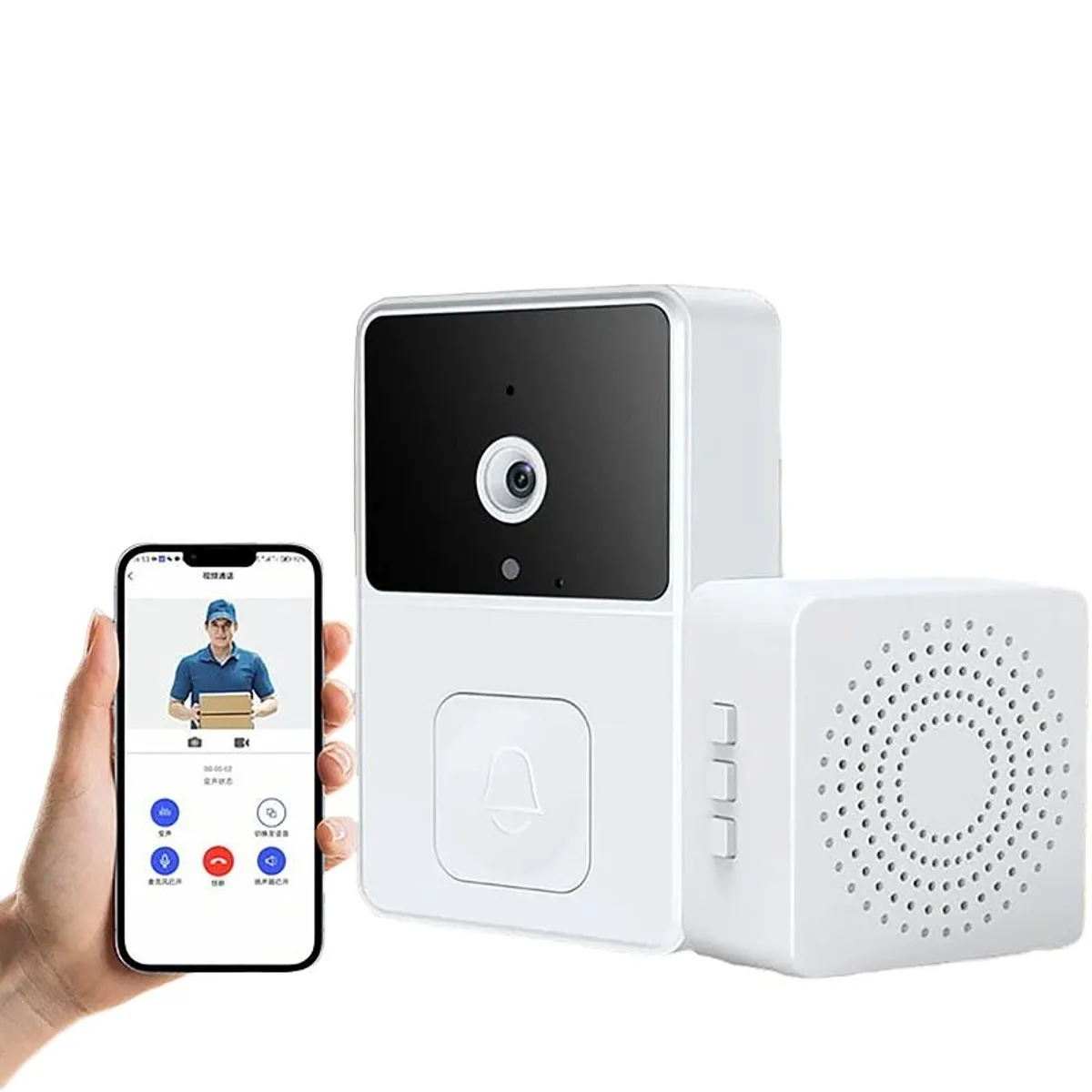 GENERICO - Timbre 19 melodías inalámbrico con cámara HD WiFi