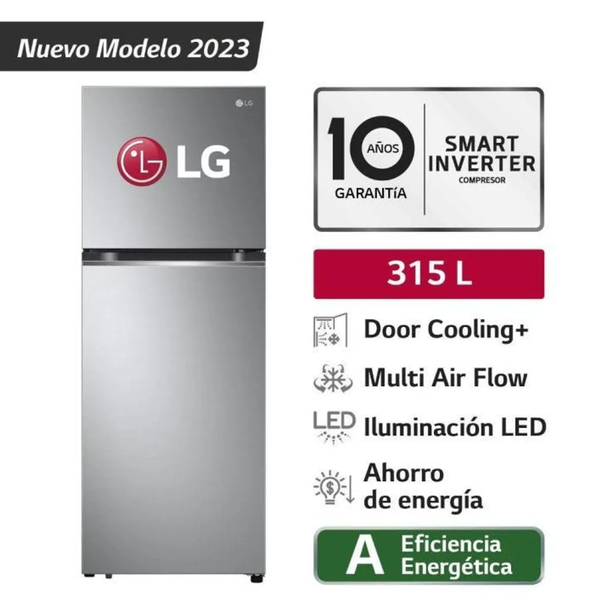 LG - Refrigeradora LG 315LT GT31BPP Plateada Door Cooling Top Freezer