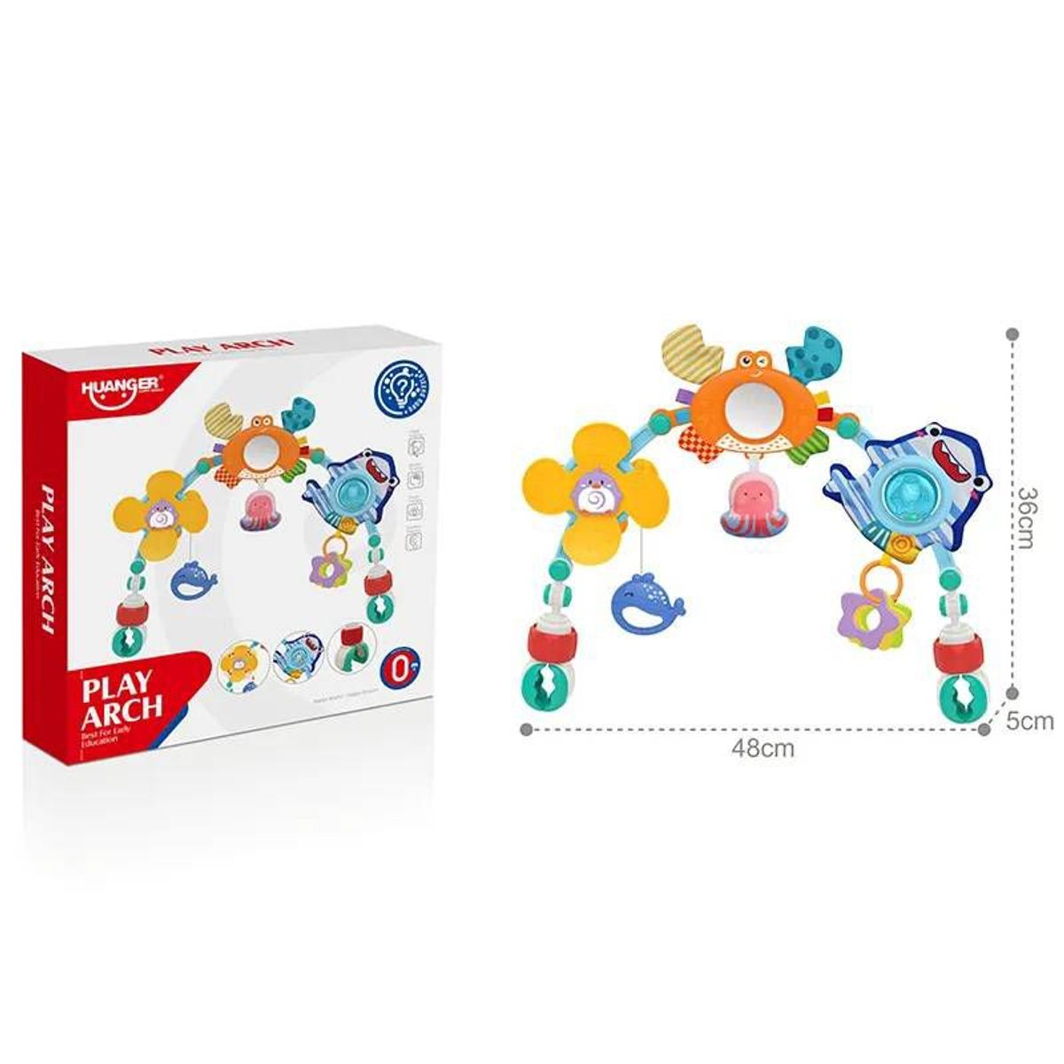 GENERICO - Arco de Sonajeros móviles de arcoíris para el coche cuna