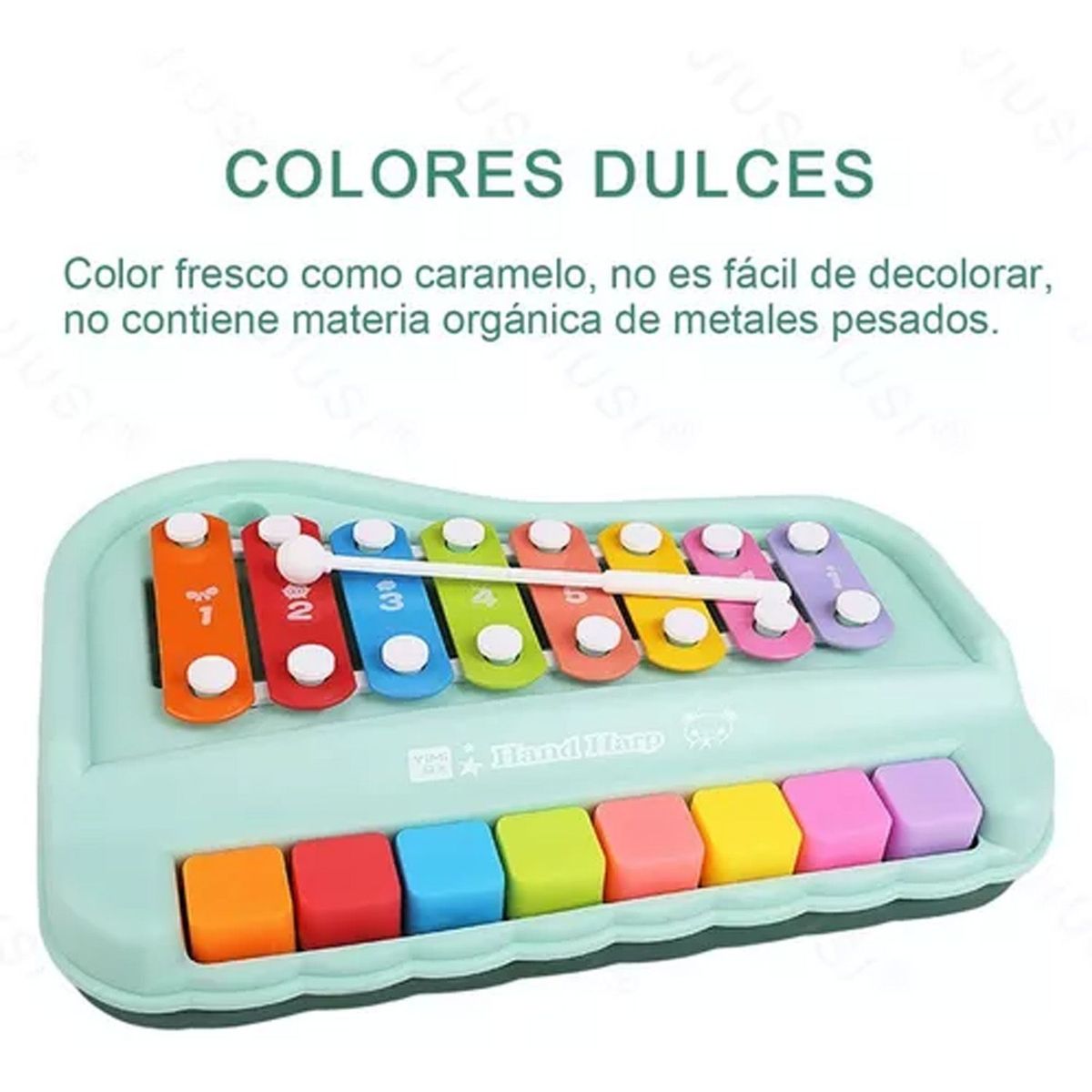DENISASAA - Metalofono Cromatico 25 Notas Infantil Escolar Verde