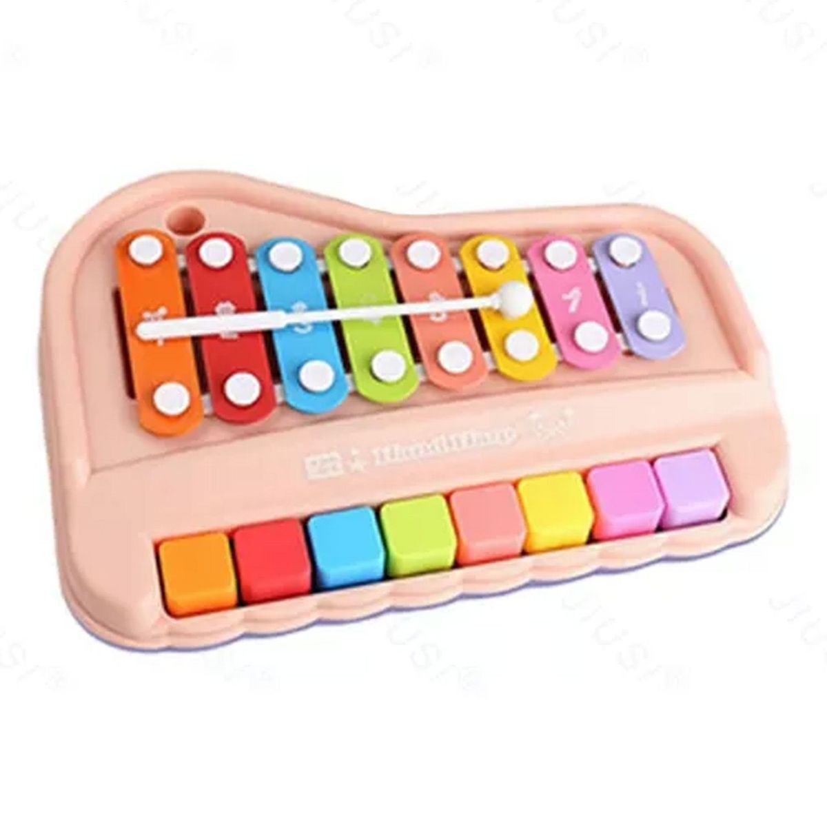 DENISASAA - Metalofono Cromatico 25 Notas Infantil Escolar Rosa