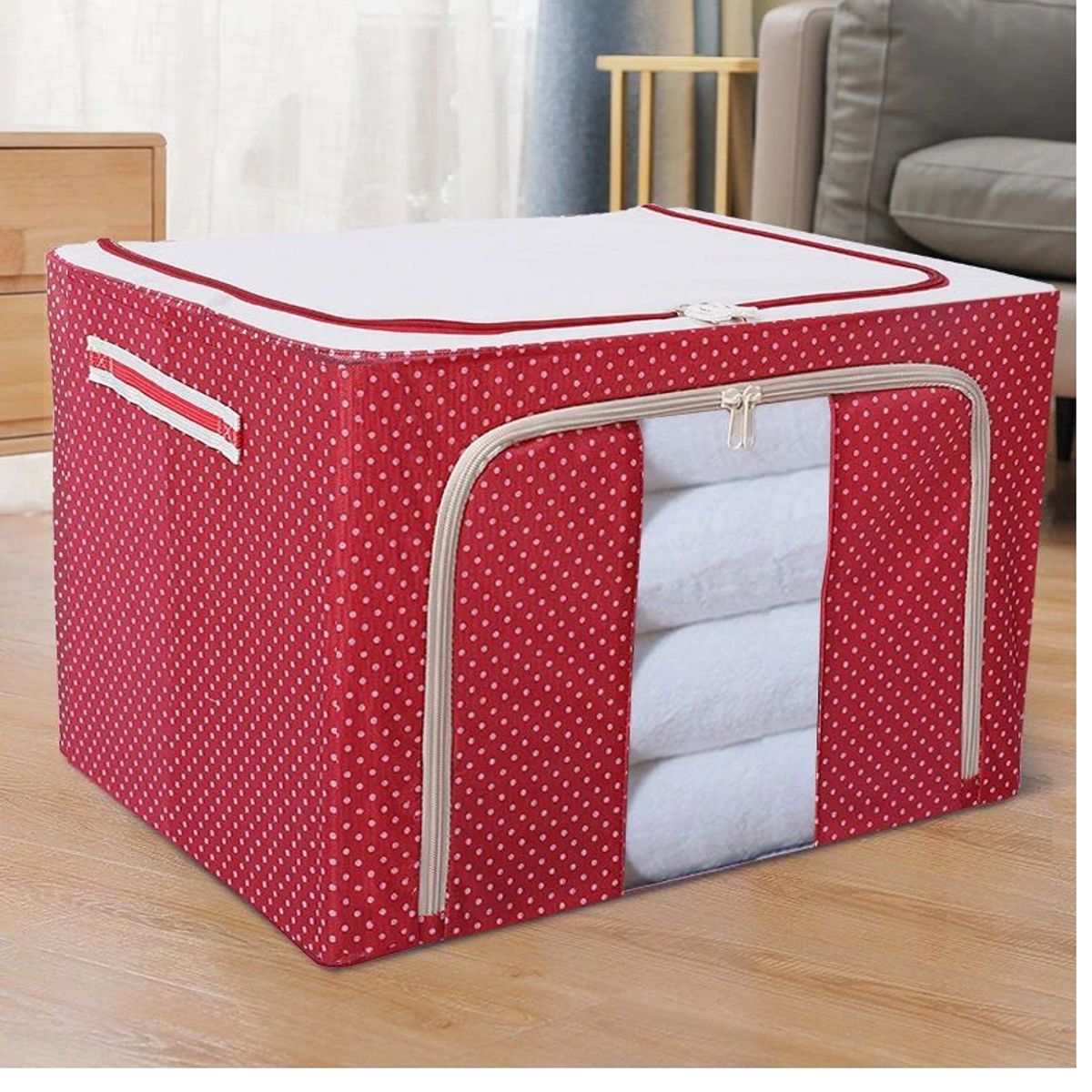 OEM - Caja de Almacenamiento Multifuncional Plegable 66 Litros - Rojo