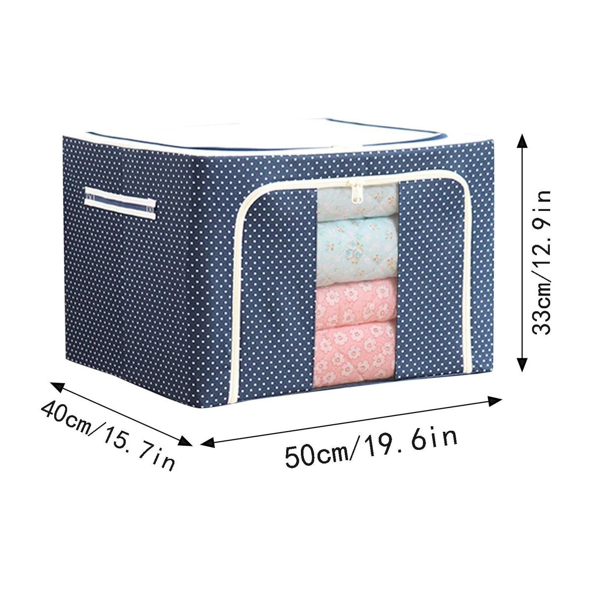 OEM - Caja de Almacenamiento Multifuncional Plegable 66 Litros - Celeste