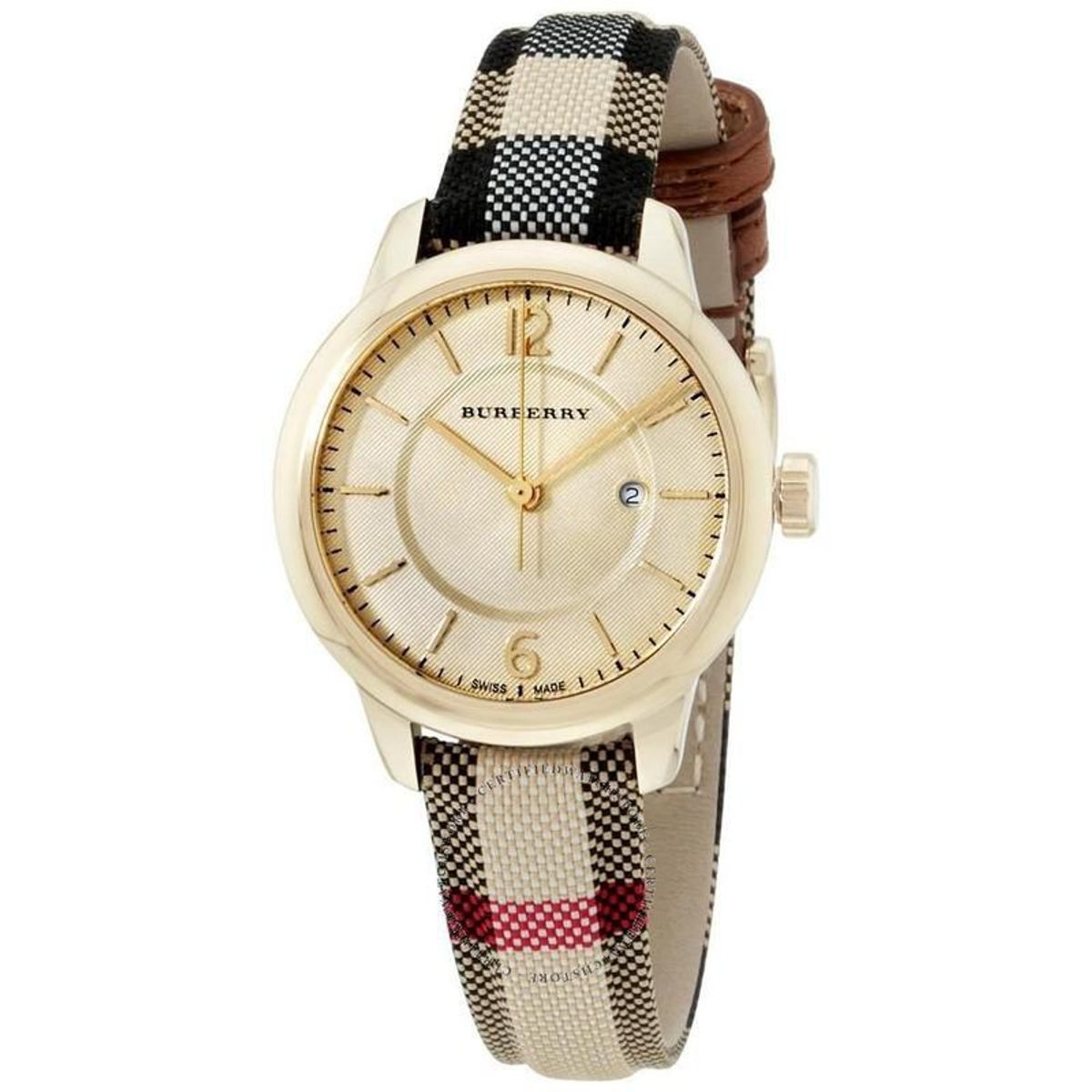 BURBERRY - Reloj Burberry Bu10104 Dorado Con Correa De Cuero
